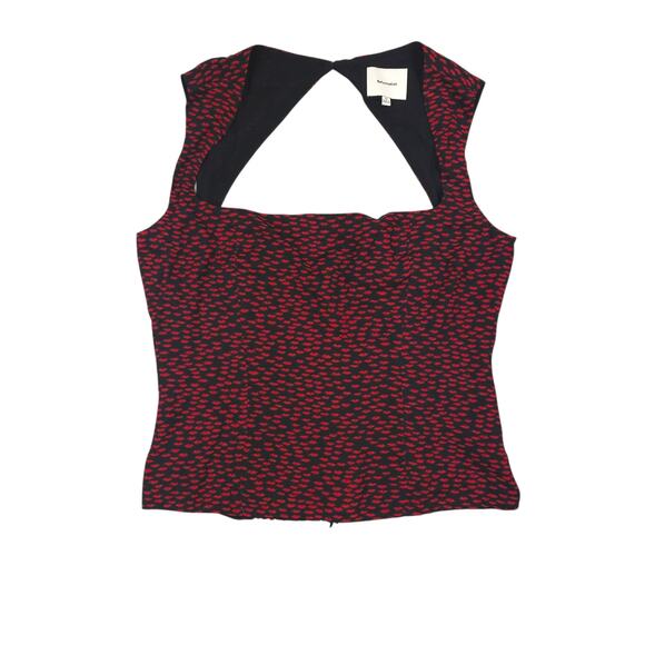 Reformation Diandra Top French Kiss Cut Out Sleeveless Smocked Blouse - Picture 2 of 9